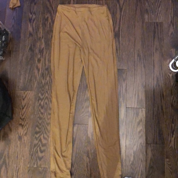 Shein Two-Piece Ribbed Cardigan Pant Set (Tan) - Picture 3 of 3